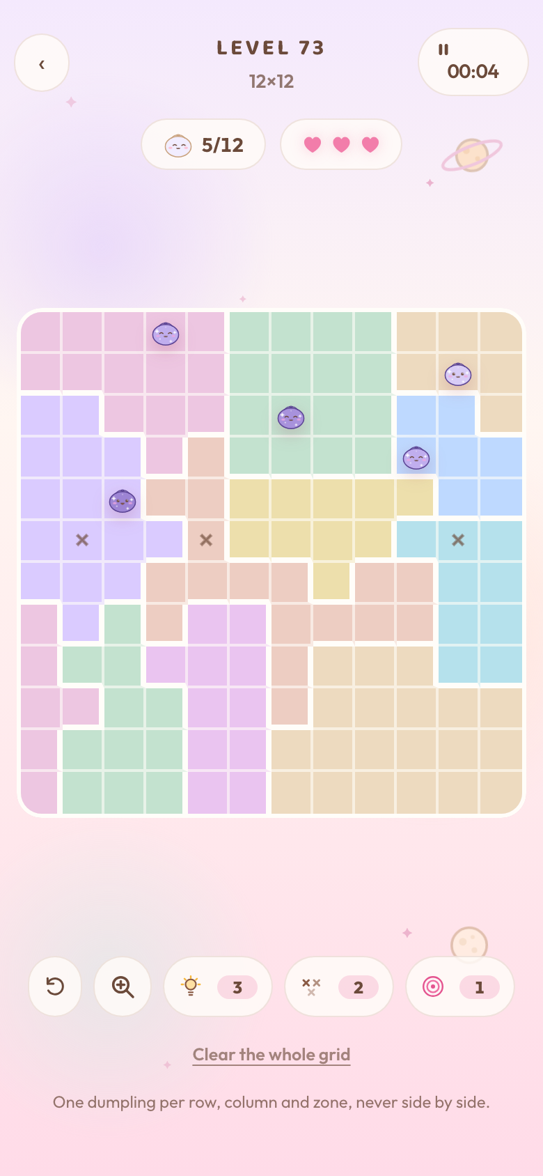 A 9Γ9 puzzle with momo dumplings