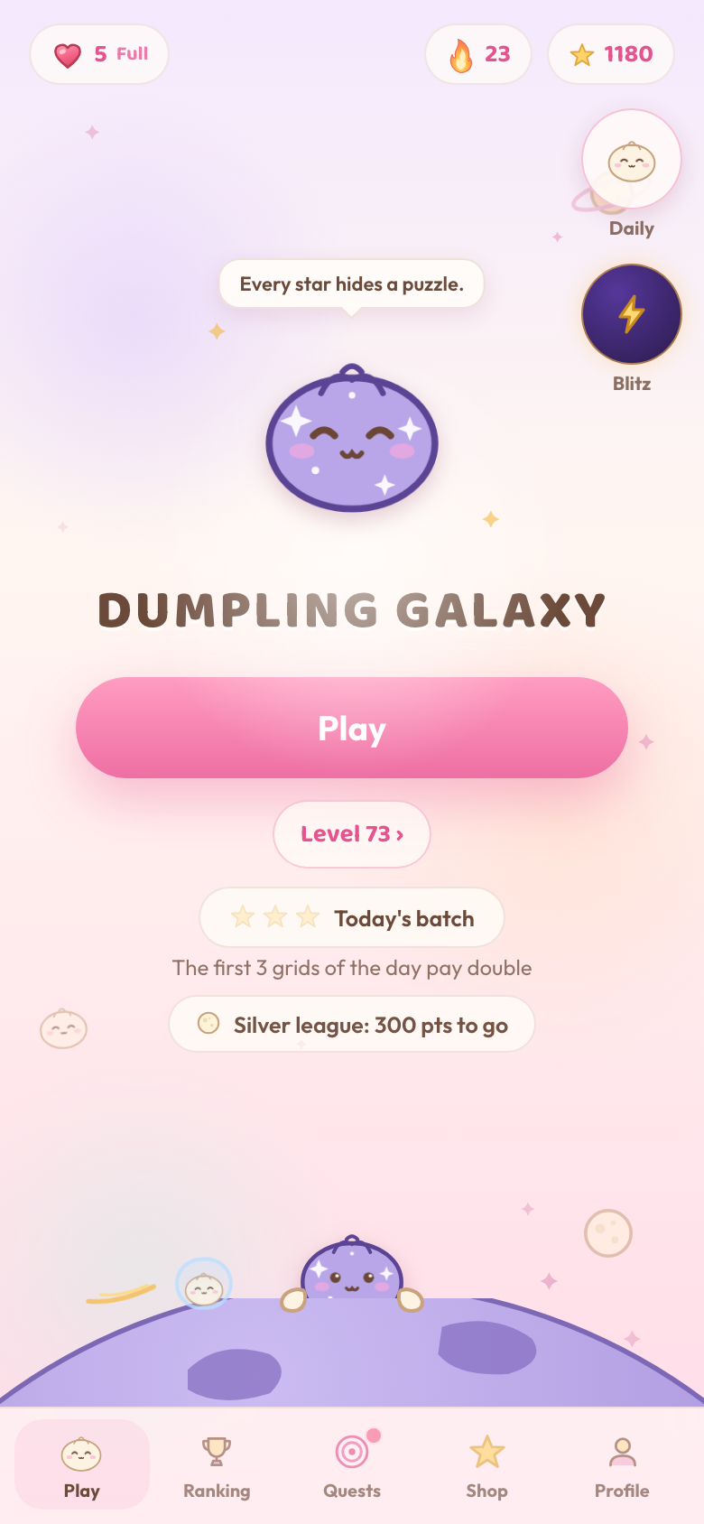Dumpling Galaxy home screen